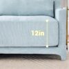 Elegant 2 Seater Sofa With Ottoman And Lumbar Pillows Chenille High Quality Wood - Sky Blue - Image 5