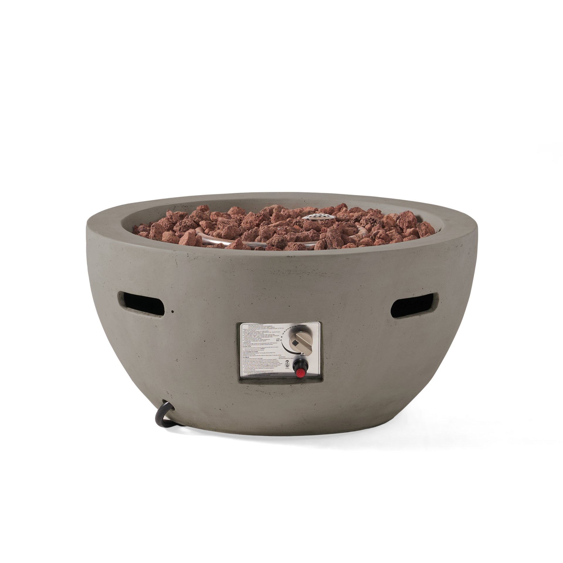 Bowl Shaped Propane Fire Pit 40000 Btu (Tank Cover Not Included) - Light Gray - Image 12