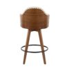 Ahoy - Mid-Century Counter Stool - Walnut / Cream - Image 4