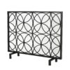 Thayer - Single Panel Iron Fireplace Screen With Geometric Pattern - Black - Image 7