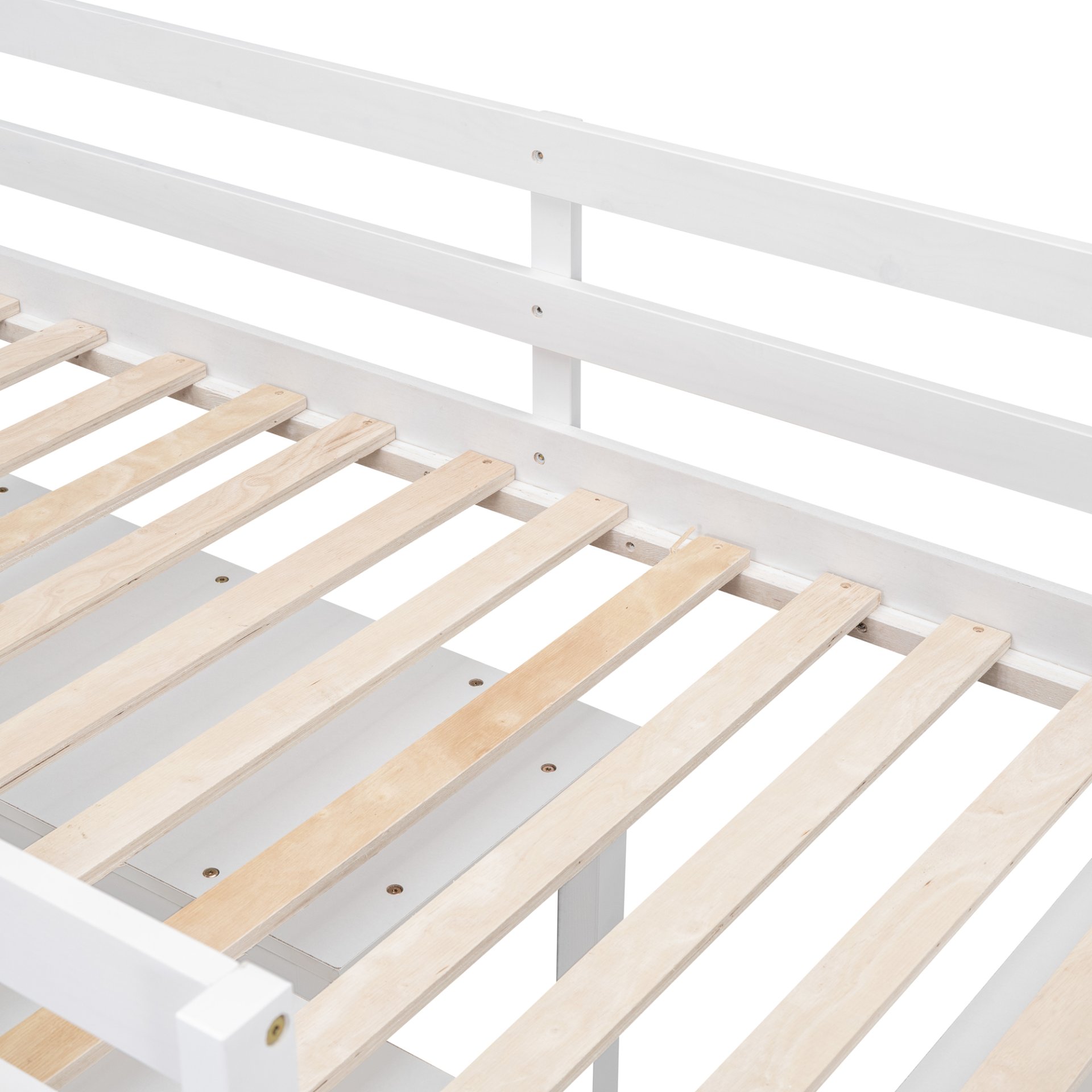 Twin Size Loft Bed With Retractable Writing Desk And 4 Drawers, With Lateral Portable Desk And Shelves - White - Image 18