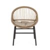 Outdoor Accent Chair With Curved Back And Basket Frame, (Set of 2) - Light Brown / Beige - Image 4