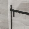 Neo Angle - Frameless Shower Door With White Acrylic Shower Base Combo - Matte Black - Image 5
