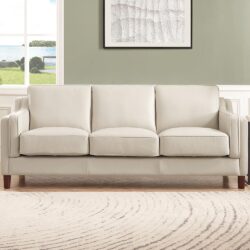 Bella - Leather Sofa - Beige