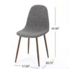 Mid Century Modern Fabric Upholstered Dining Chairs (Set of 2) - Light Gray Dark / Walnut - Image 3