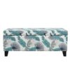 Charming Floral Storage Ottoman With Upholstered Fabric And Wood Frame - Flower - Image 5