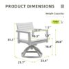Outdoor Patio Swivel Rocker With Outdoor Grade Sunbrella Fabric Cushions (Set of 2) - Grayish - Image 7