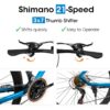 A28250 700Cx35 Road Bike With Aluminum Alloy Wheels, 21 Speed Gear System, Disc Brakes, Wide Tires, Ideal For Urban Commuting And Student Transportation​ - Black / Blue - Image 6