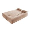 Floor Sofa With 2 Pillows, Convertible Plush Corduroy Foam Filled Sleeper Sofa Bed - Pink - Image 15