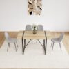 Modern Spoon Shape Dining Chairs (Set of 4) With Linen Upholstered Seat And Metal Legs - Light Gray - Image 4