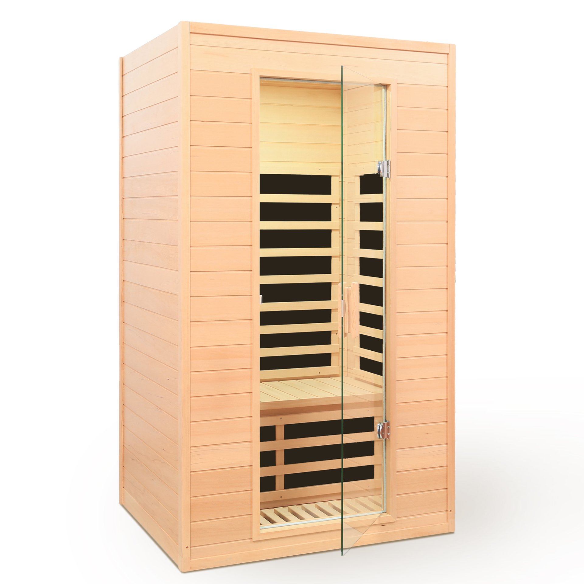 Hemlock - 2 Person Far Infrared Roof Embedded Indoor Sauna Room - Natural Wood - Image 5