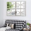 Rectangular Wooden Wall Mirrors With Distressed Frame, Vertical Or Horizontal, Home Decor For Living Room (Set of 2) - White - Image 4