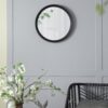 Transitional Decor Style Mango Wood Wall Mirror Wall Decor With Frame Of Solid Mango Wood For Bathroom, Entryway Console Lean Against Wall - Black - Image 9