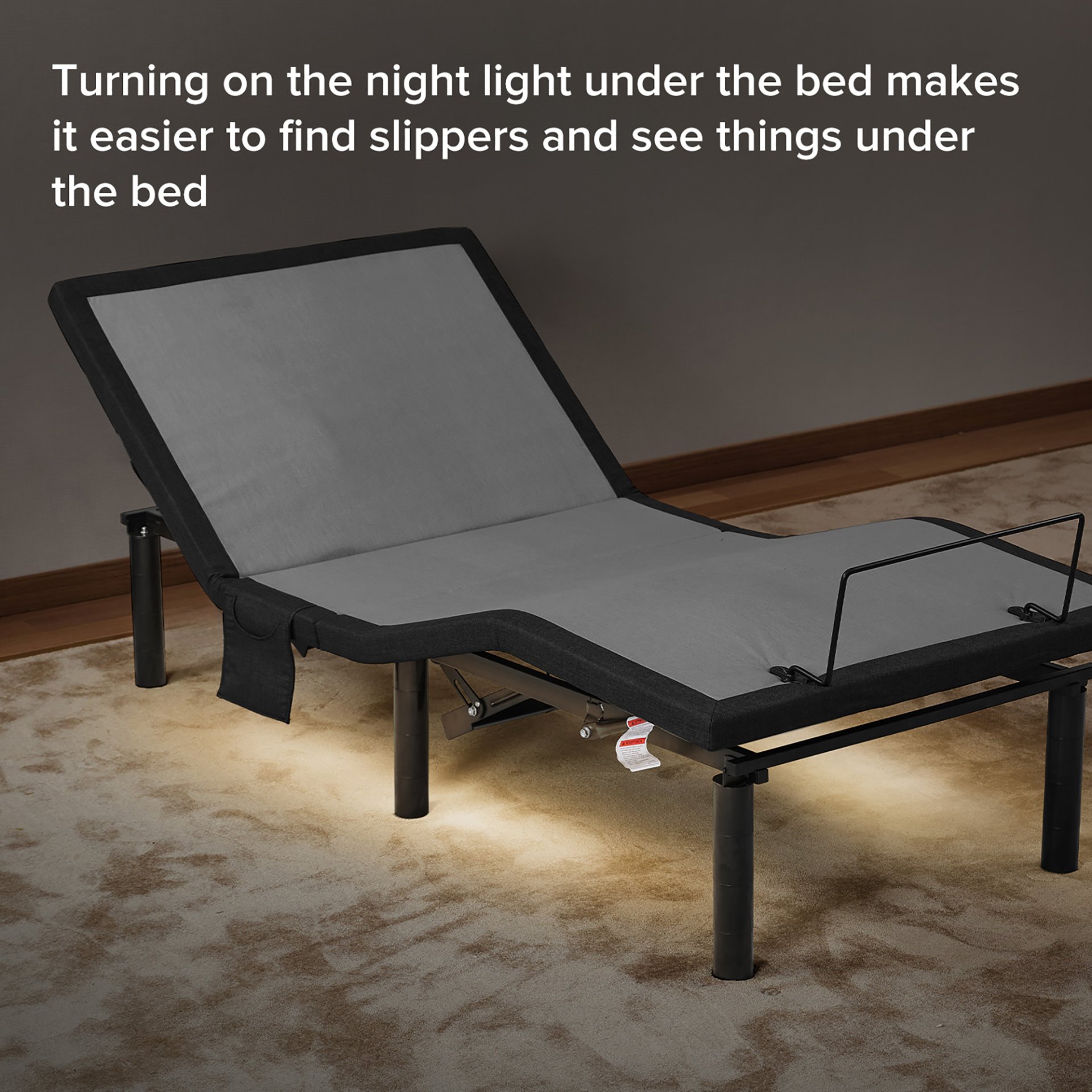 Ergonomic Twin Long Size Adjustable Bed With Zero Gravity Base - Gray - Image 5