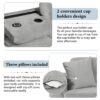 Modern Sectional Sofa With Storage Ottoman, L - Shape Couch With 2 Pillows And Cup Holders - Gray - Image 6