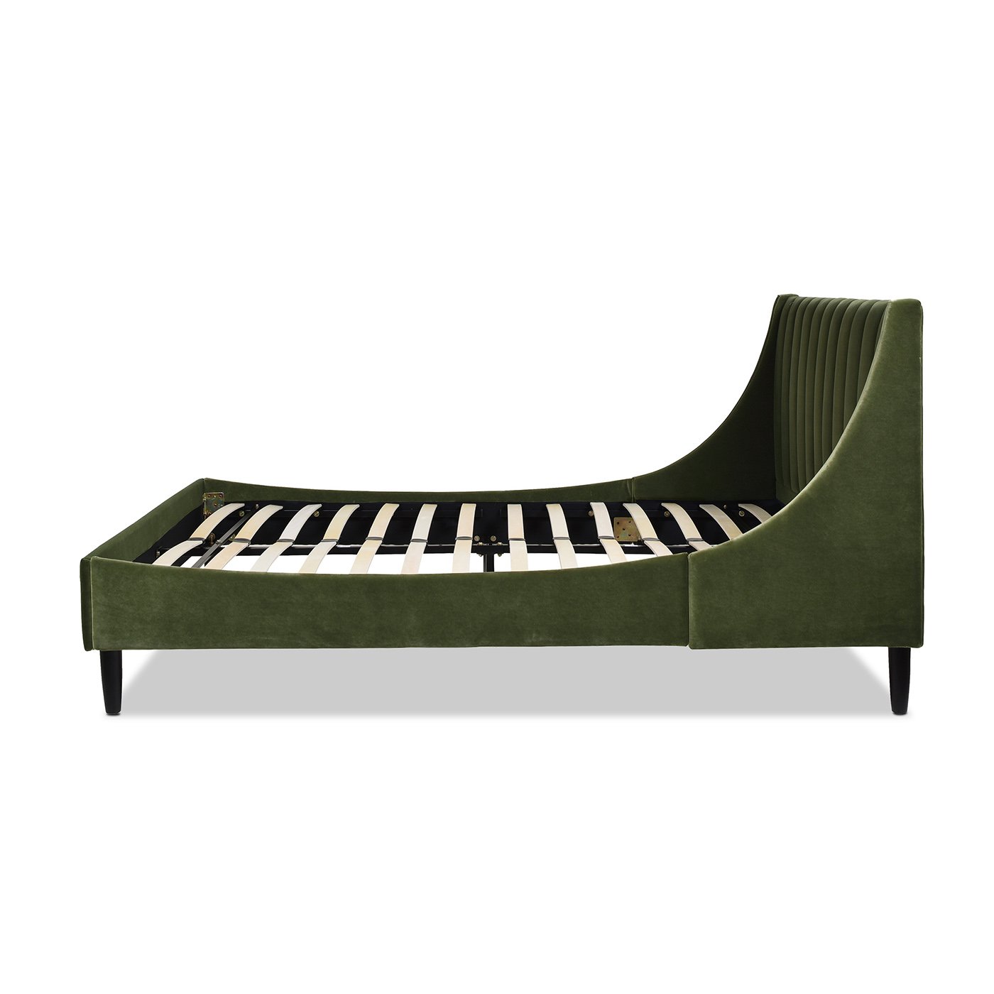 Aspen - Queen Vertical Tufted Modern Headboard Platform Bed Set - Olive Green - Image 16