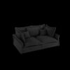 Modern Comfy Upholstered Sofa Cloud Couch, Deep Seat Couches With Multiple Large Soft Pillows, Convertible Deep Seat Chaise Longue For Living Room - Black - Image 10