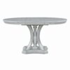 5 Piece Dining Set Retro Extendable Round Table And 4 Chairs For Kitchen Dining Room - Antique Gray Oak - Image 14