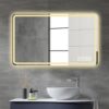 LED Bathroom Mirror Vanity Mirrors With Front Lights Wall Mounted Anti-Fog Frameless Make Up Mirror With Light Copper-Free Mirror Horizontal Or Vertical - Clear - Image 2