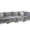 Simona - Velvet 8 Piece Modular Sectional Sofa - Gray - Image 3