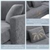 Modern L-Shaped Corduroy Sofa With Reversible Chaise, 4 Seat Upholstered Sectional Indoor Furniture, Convertible Sleeper Couch With Pillows - Gray - Image 20