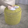 River - Handcrafted Cylindrical Pouf Water Resistant - Green - Image 2