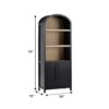 Modern 3 Shelf Open Arched Bookcase Cabinet - Black - Image 13