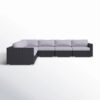 Wide Outdoor Patio Sectional With Cushions - Black - Image 2