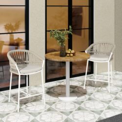 Maiden - Patio Counter Stool Axroma Olefin (Set of 2) - Beige
