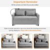 Loveseat Sofa Pull Out Sofa Bed Sleeper Sofa With A Reversible Backrest Cushion, Side Pockets, 2 USB Ports And A Phone Holder For Living Room - Gray - Image 13