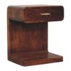 T Bar Rounded Bedside Table - Dark Brown - Image 3