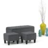 Dover - 3 Piece Storage Ottoman - Slate Gray - Image 8
