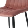 Interior Velvet Dining Chair, Modern Kitchen Dining Chair With Cushion Back, Upholstered Side Chair With Black Coated Metal Legs, Family Kitchen Dining And Living Room (Set of 4) - Pink / Black - Image 11