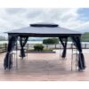Outdoor Patio Gazebo Canopy Tent With Ventilated Double Roof And Mosquito Net (Detachable Mesh Screen On All Sides), Suitable For Lawn, Garden, Backyard And Deck - Gray - Image 13