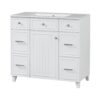 36" Bathroom Vanity With Sink, Soft Close Doors, And Adjustable Shelves Solid Frame - White - Image 12