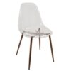 Clara - 5 Piece Mid-Century Modern Dining Set - Walnut / Clear - Image 4