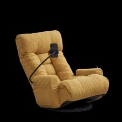 Adjustable Swivel Lounge Chair With 360 Degree Rotating Seat And Headrest Support, Leisure Chair Deck Chair Game Chair For Living Room - Yellow