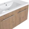 Floating Bathroom Vanity With 36" Cabinet And Resin Sink Soft Close Doors Plywood Construction - Imitative Oak - Image 12