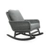 Contemporary Minimalist Wicker Rocking Chair & Soft Polyester Cushions And Durable Wooden Frame (Set of 2) - Gray - Image 5