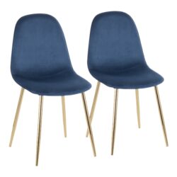 Pebble - Contemporary, Chair (Set of 2) - Gold / Blue