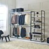 Fiona - Freestanding 3 Tower System Walk In Closet With 7 Shelf Wood And Metal Frame - White - Image 2