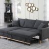 Colton - Woven Reversible Sleeper Sectional Sofa With Storage Chaise - Dark Gray - Image 11
