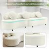 Modern Living Room Sofa, Lamb Velvet Upholstered Couch Furniture For Home Or Office - Beige - Image 4