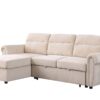 Ashton - Reversible Sleeper Sectional Sofa Chaise - Beige - Image 6