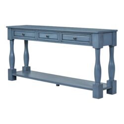 Console Table Long Console Table With Drawers And Shelf For Entryway, Hallway, Living Room - Navy