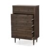 Nystrom - Mid Century Modern 5 Drawer Dresse - Walnut - Image 7