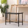 Handwoven Paper Rope Foot Rest Shoes Stools Ottomans For Entryway, Living Room, Bedroom & Office - Black - Image 5
