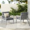 Modern Aluminum Lounge Chair Set With Rope Accents And Cushions For Indoor / Outdoor Use - Gray / Silver / White - Image 15