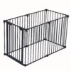 Adjustable Safety Gate 6 Panels Play Yard Metal Doorways Fireplace Fence Christmas Tree Fence Gate For House Stairs Gate Prohibited Area Fence - Black - Image 5