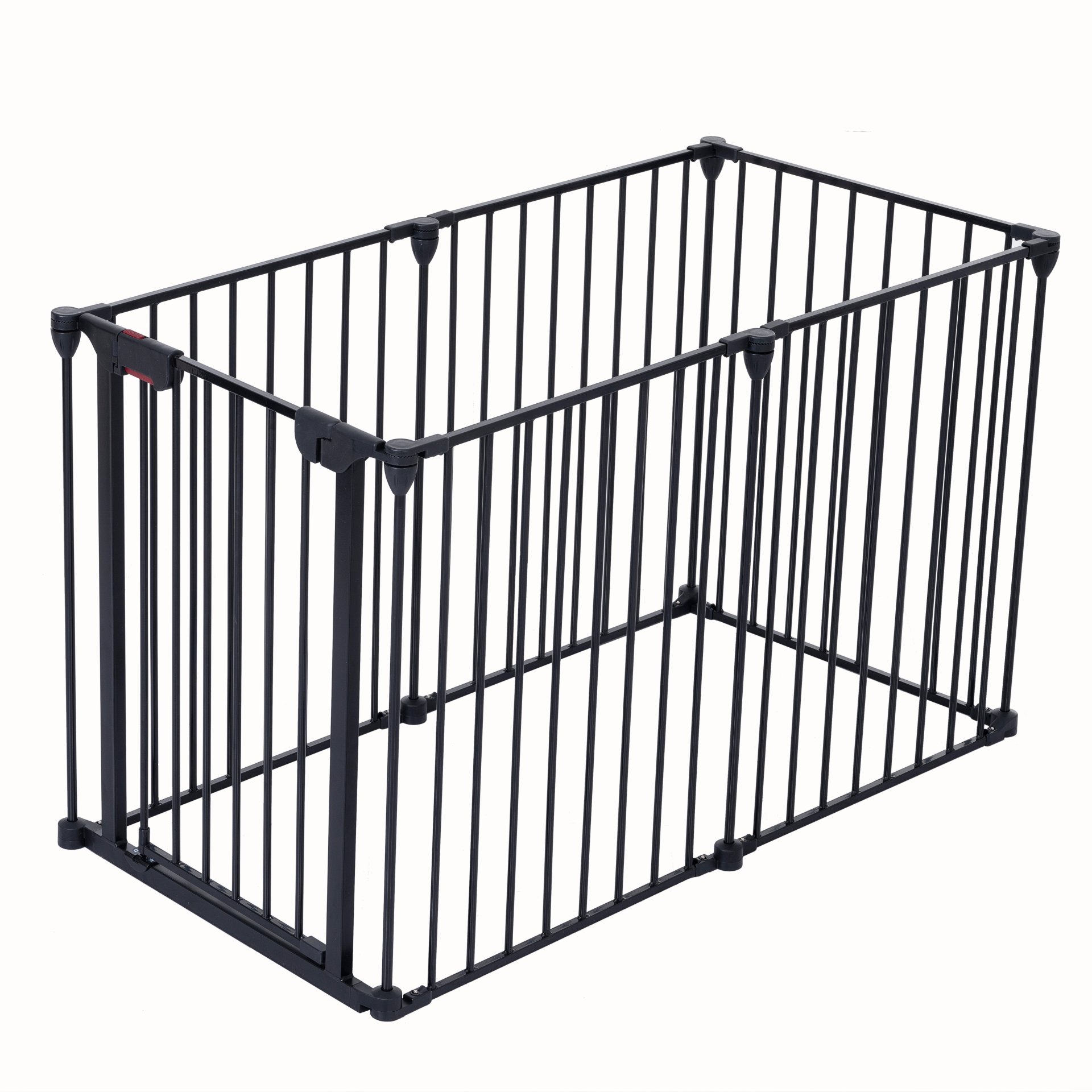 Adjustable Safety Gate 6 Panels Play Yard Metal Doorways Fireplace Fence Christmas Tree Fence Gate For House Stairs Gate Prohibited Area Fence - Black - Image 5